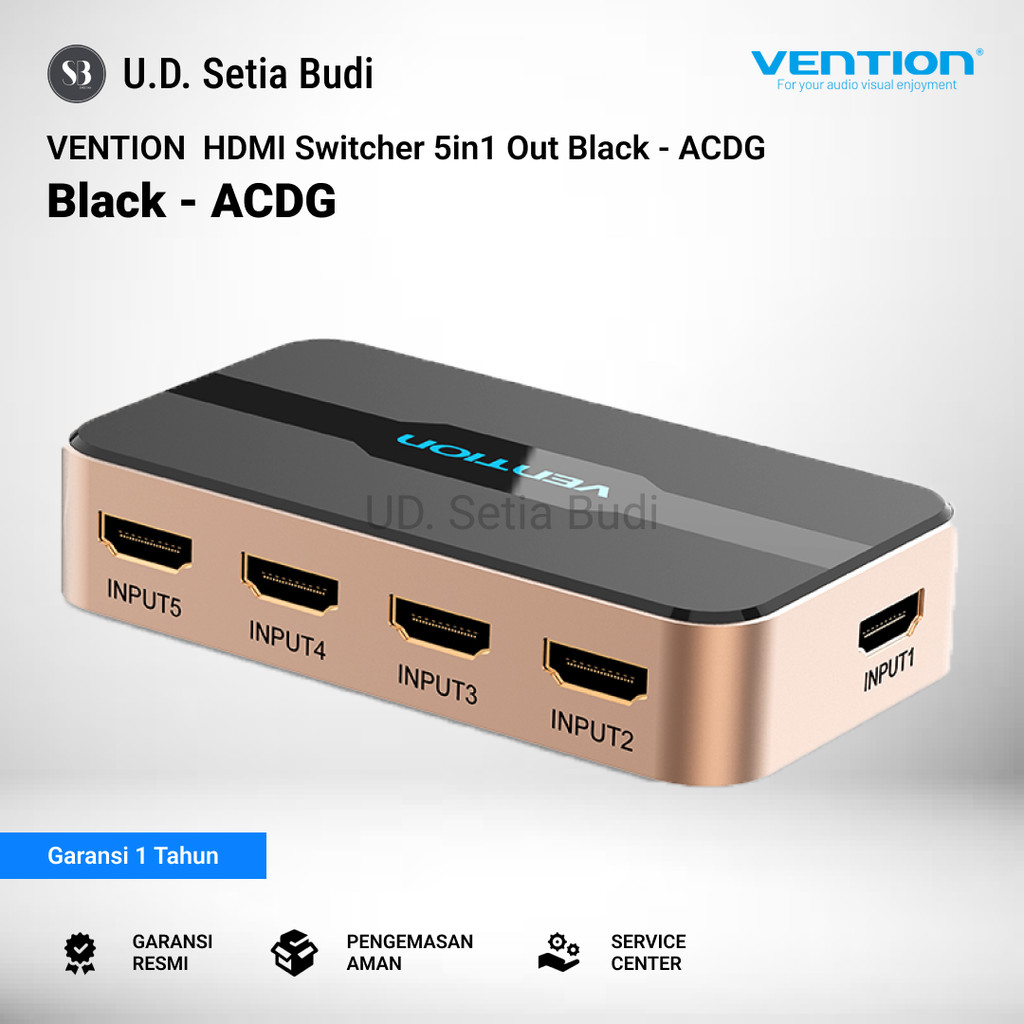 Vention ACD HDMI Switcher (5 in 1 out) 4K 3D FullHD คุณภาพสูง