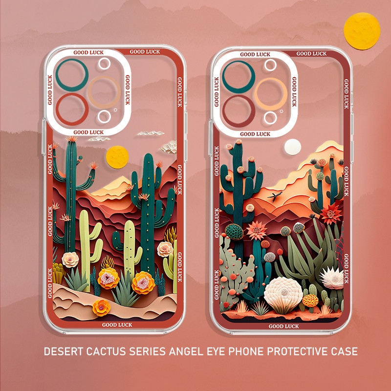 Cactus Aesthetic Cactus Painting Softcase Xiaomi M7 Plus C85 F7 15 Ultra Poco X7 Pro 5G F6 14T Poco 