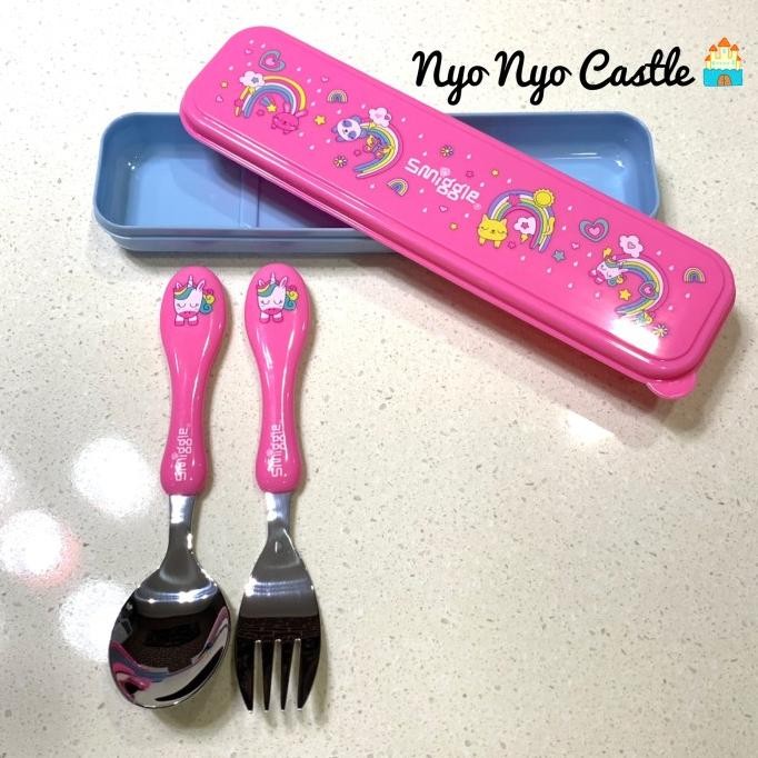 Smiggle Edition Unicorn Dino Rabbit YS99 ชุดช้อนส้อมเด็ก