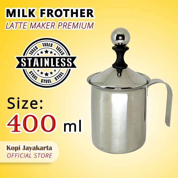 Double Mesh Milk Frother Latte Maker 400 ml