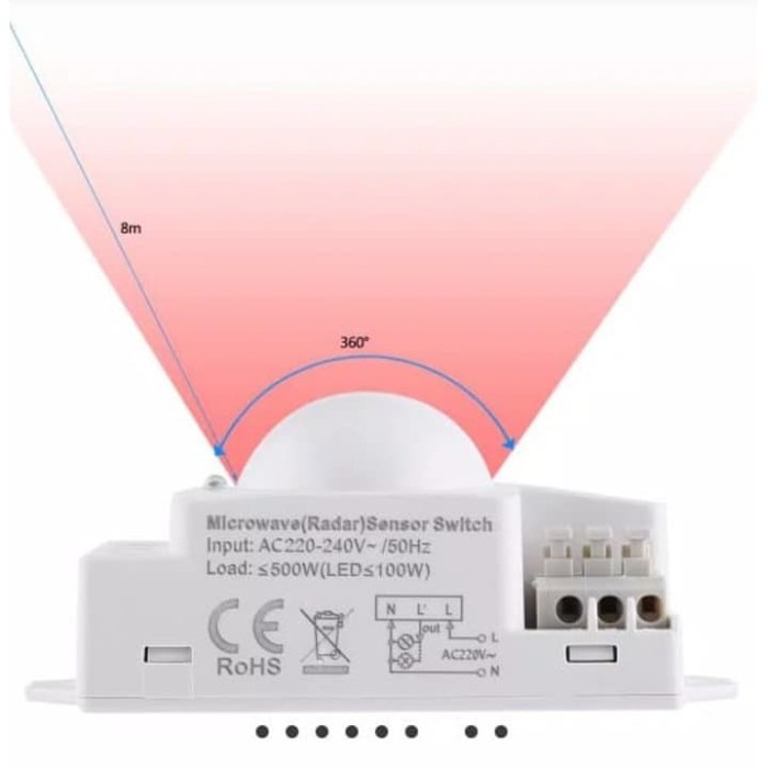MICROWAVE MOTION SENSOR RADAR SWITCH 360 500W RADAR MOTION DETECTOR