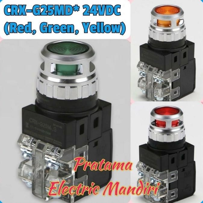 HANYOUNG NUX โคมไฟปุ่มกด CRX-G25MDG CRX-G25MDR CRX-G25MDY 24VDC