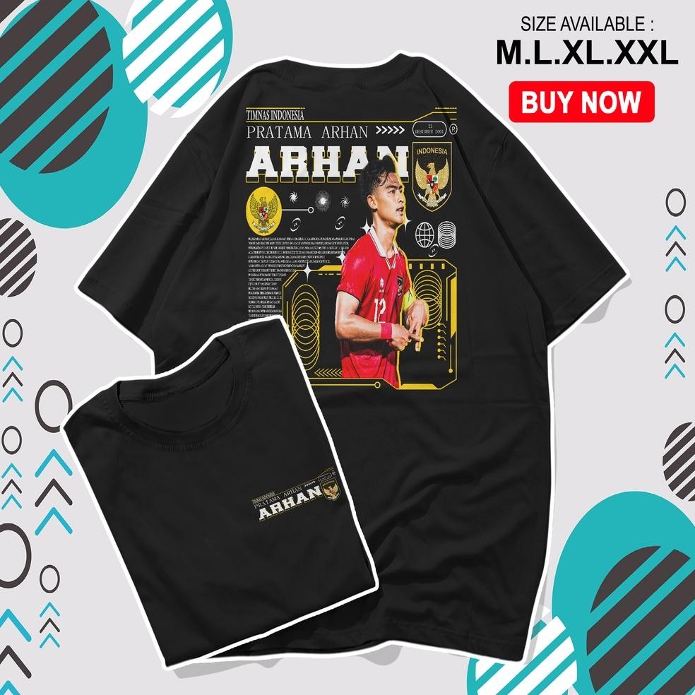 Arhan Pratama Streetwear เสื้อยืด Streetwear เสื้อทีมชาติเสื้อยืด Combed 30S ผู้ชาย Unisex