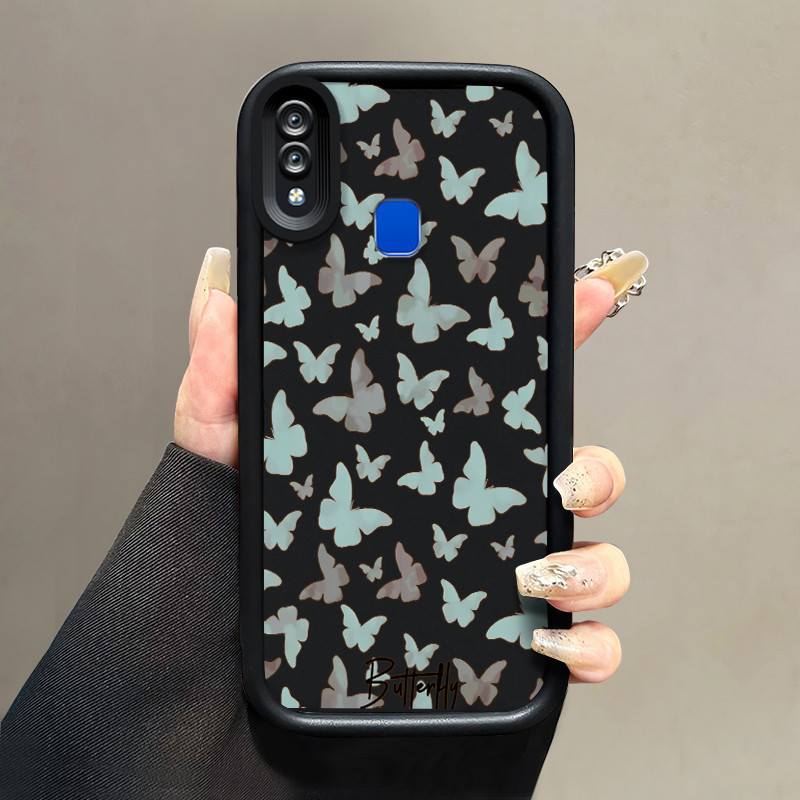 ปลอก Hp Untuk VIVO Y95 Y93 Y93s Y91 Y91i Y91C Y90 Y1s Y81 Y81i Y81s Y83 กรณีผีเสื้อน่ารักสี pop สองค