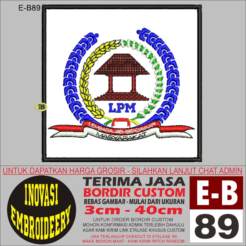 EB 89 EMBROIDERY PATCH LOGO การตลาดชั่วคราว - INNOVATION EMBROIDERY TESTIMONI