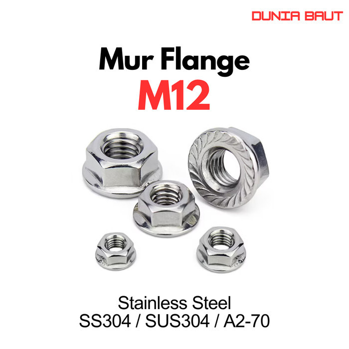 น็อตหน้าแปลน M12 / น็อตหน้าแปลน M12 สแตนเลส SS304