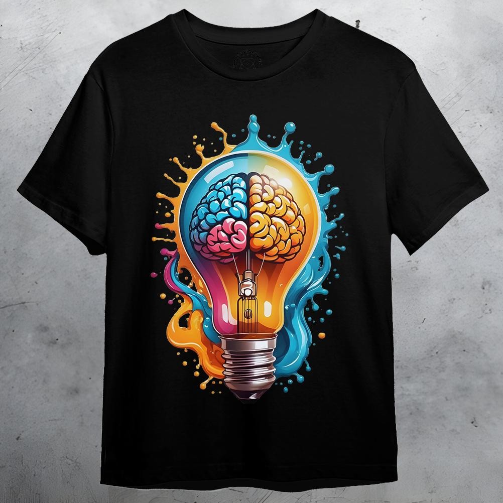 3Dimensionwear Premium Distro T-Shirt 3D Bulb And Brain Dt0368
