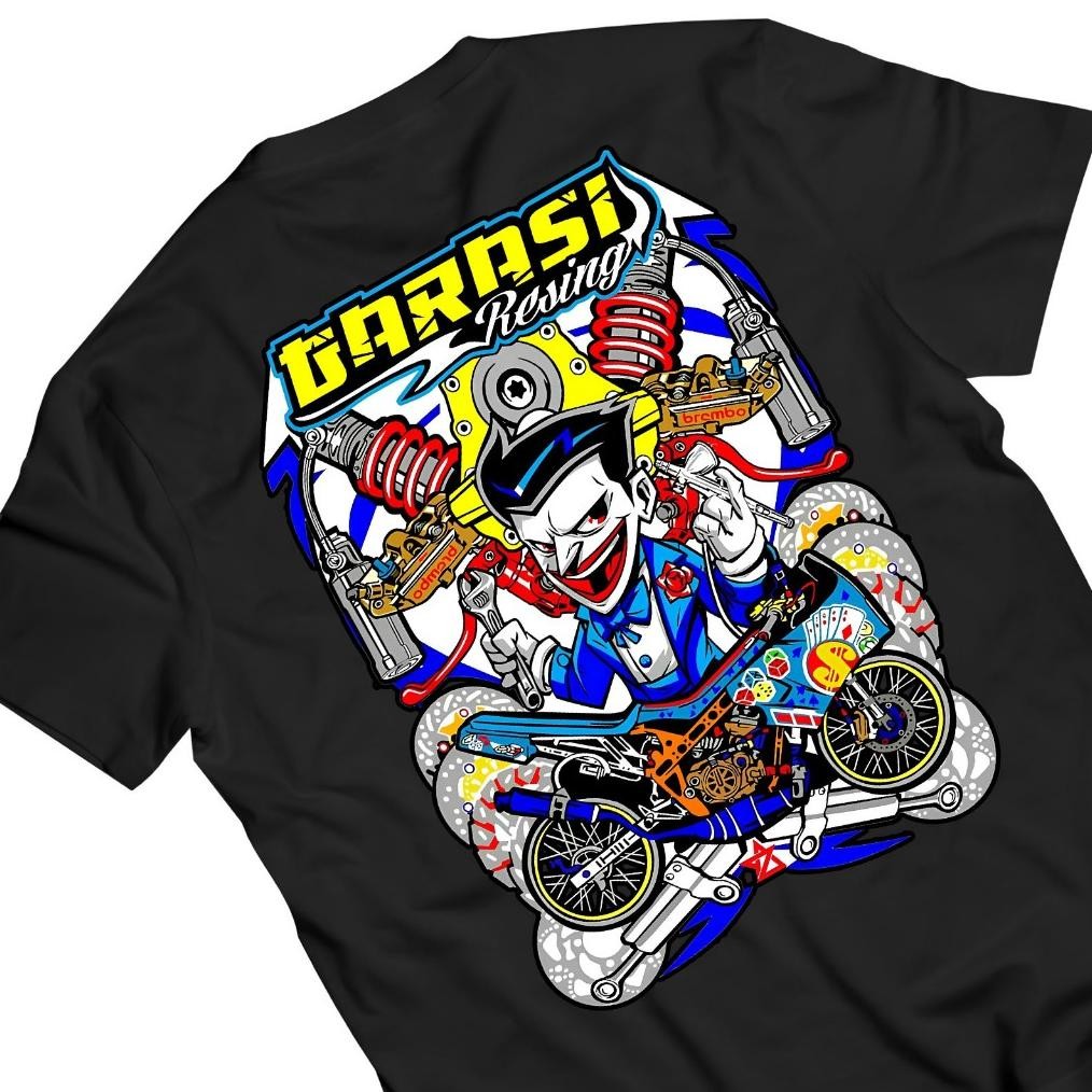 "Garation Racing" ผู้ใหญ่รถจักรยานยนต์ Automotive Rider Driver Biker แขนสั้นด้านหน้ากลับลาก Race Mot