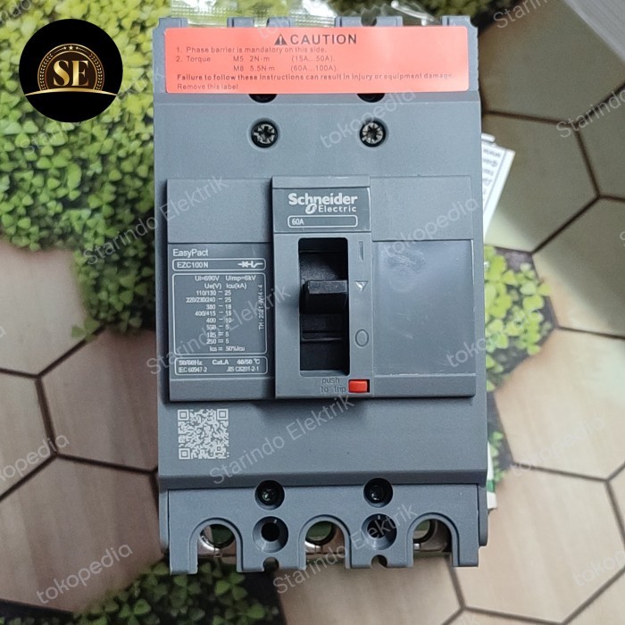 MCB เบรกเกอร์ Schneider Electric Ezc100N 3P 100A 80A 75A 60A 50A 3Phase