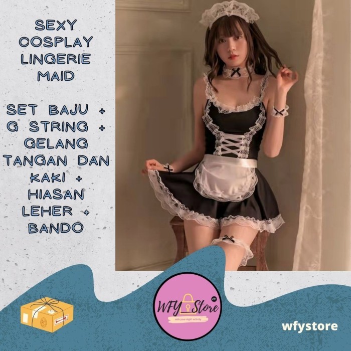 Y Lingerie คอสเพลย์ Maid Set เสื้อ + สาย G + ที่คาดผม Etc