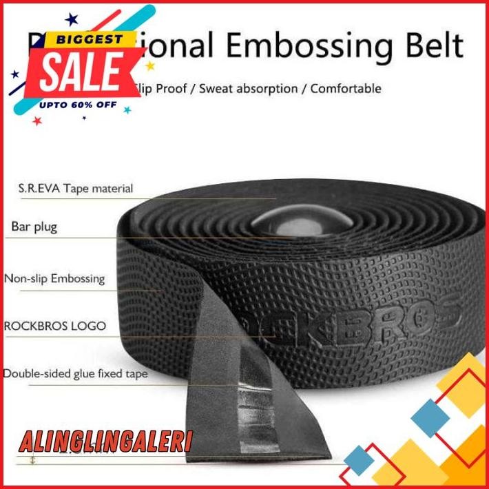 ORIGINAL BARTAPE ROCKBROS SNAKE SKIN EMBOSED MOTIF - BAR TAPE DROPBAR GEDE