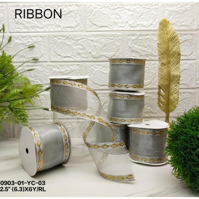ริบบิ้นลูกกลิ้งตกแต่งคริสต์มาส 0903-01(Yc-03)