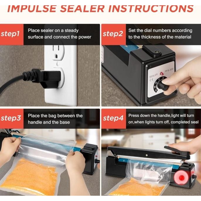 HJK Press Sealer / Plastic Press Sealer / Impulse Sealer Origin 200 M