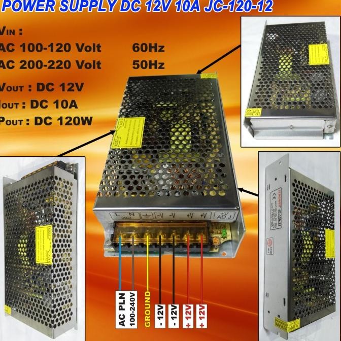 JC-120-12 DC 12V/12 โวลต์ 10A/10 Ampere 120W/120 วัตต์แหล่งจ่ายไฟ