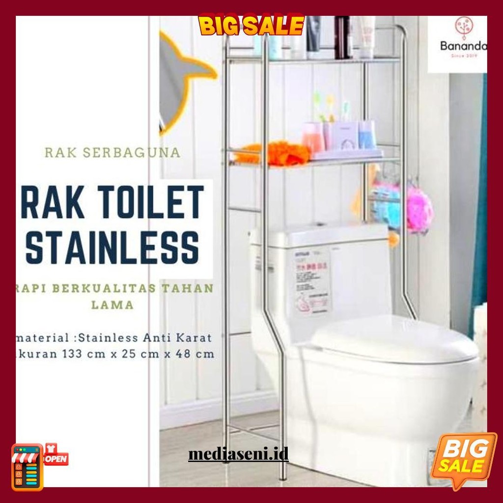 Mega_1688 ชั้นวางโถสุขภัณฑ์ - โถสุขภัณฑ์สแตนเลส 2 ชั้น Mg821