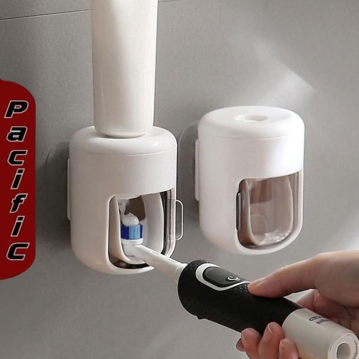 Dtg เครื่องจ่ายยาสีฟันชั้นแขวนยาสีฟันที่ถูกสุขอนามัย Squeezer White Aesthetic Ygq