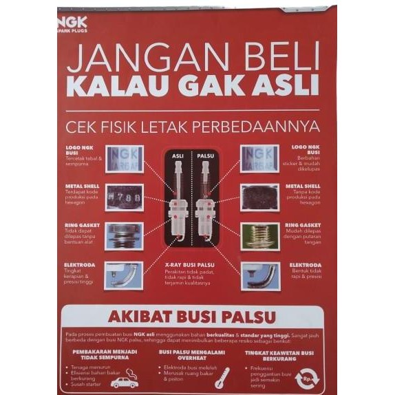 หัวเทียนมอเตอร์ไซค์ NGK Iridium Kawaski ER6N 650 1 Z1 Versys - CR9EIX