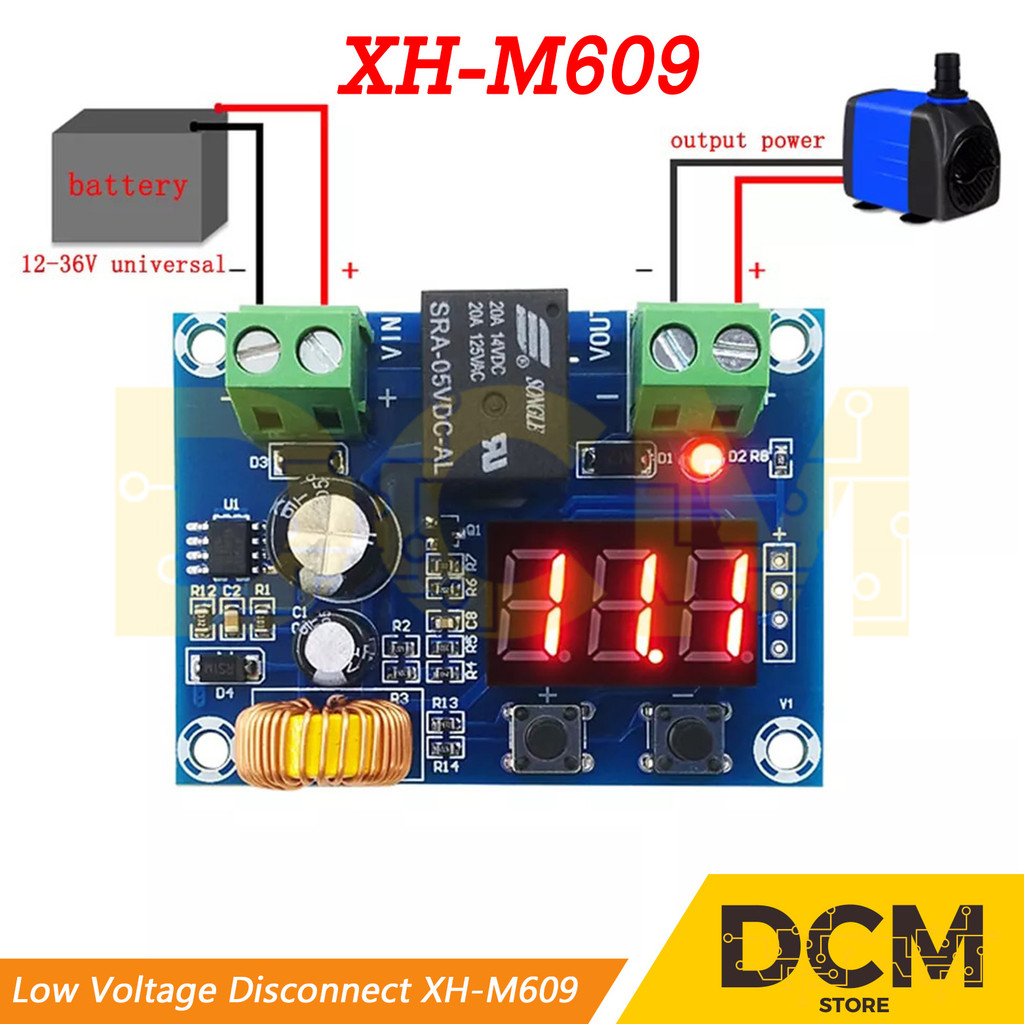 ตัดการเชื่อมต่อแรงดันต่ํา XH-M609 แบตเตอรี่ป้องกันโมดูล LVD XH M609 DC