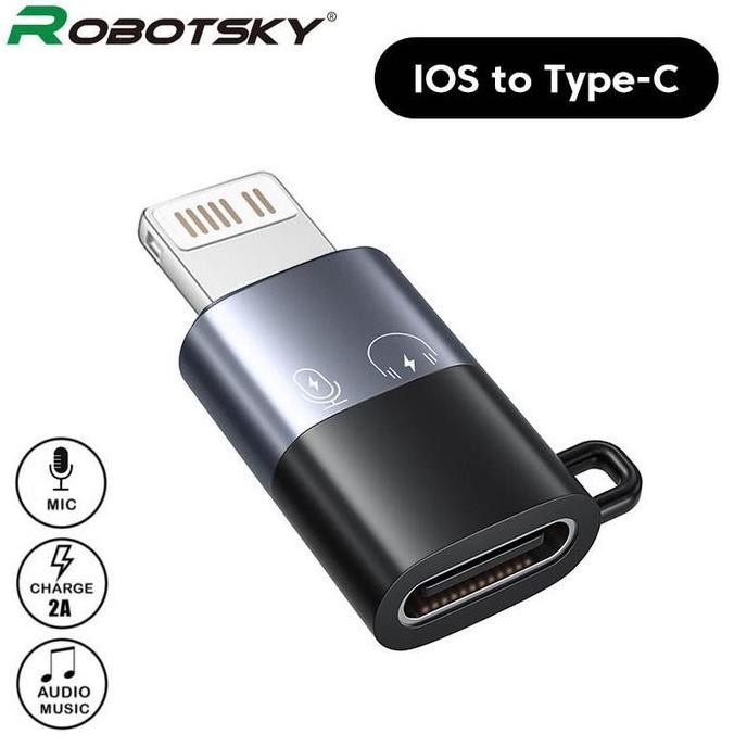 ใหม่!!! Robotsky Type-C Female to Lightning Male Adapter - Converter Audio Music Music Music Music O