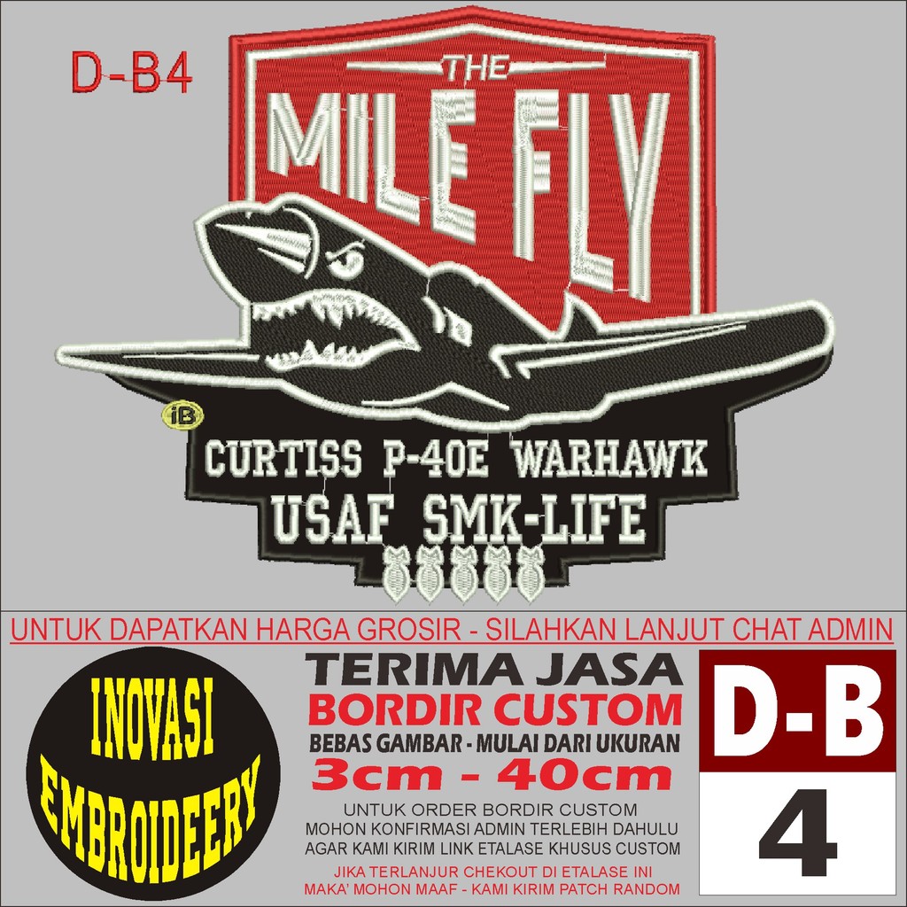DB 4 โลโก้ MILE FLY EMBROIDERY PATCH - INNOVATION EMBROIDERY TESTIMONI