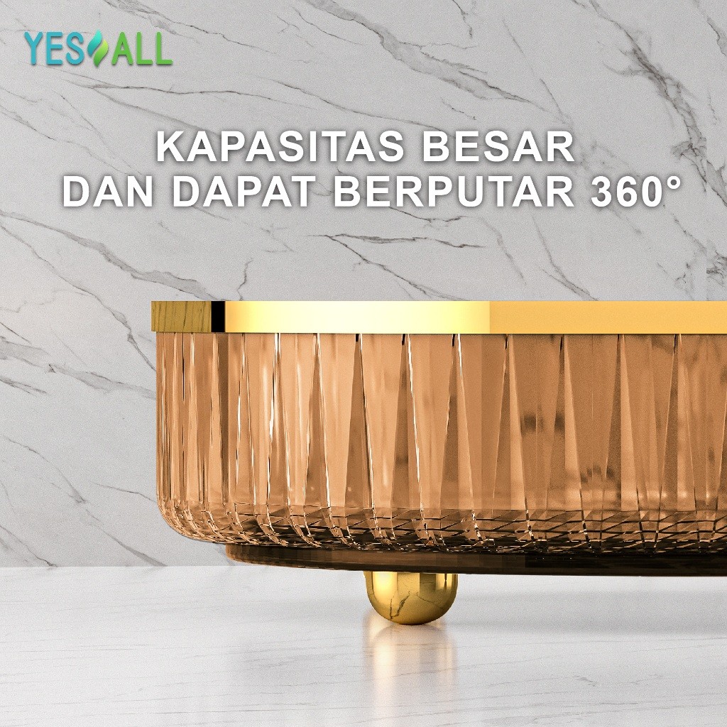 Yesall Warehouse Aesthetic Cosmetic Rack Make Up Holder - Amber Gold Aesthetic Tray Aesthetic Rack