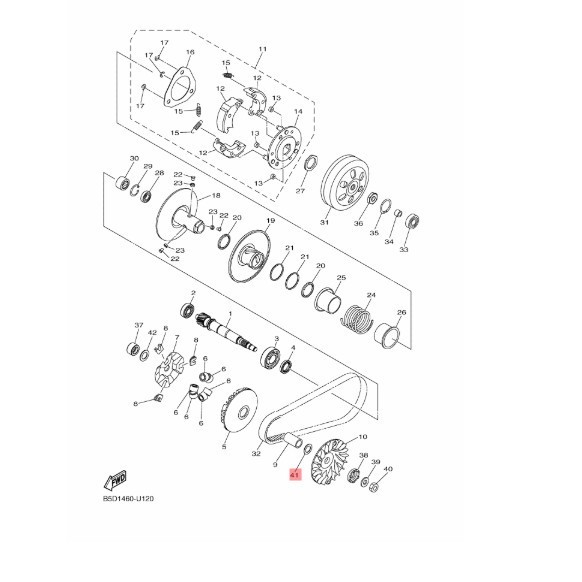 แผ่นแหวนเครื่องซักผ้า Middle Roller House Yamaha Freego Free Go Fazzio Grand Filano Original Ygp 902