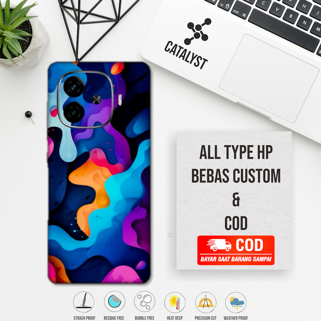 (ซื้อ 1 แถม 2) Garskin Skin Iqoo Z9 Full Body art Code 4o1 - สามารถปรับแต่งได้ - เคสสติ๊กเกอร์