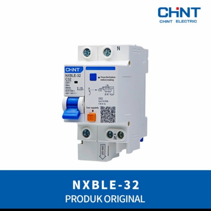 RCBO Chint ELCB+MCB NXBLE-63 1P+N 40A 50A 60A 300MA Chint