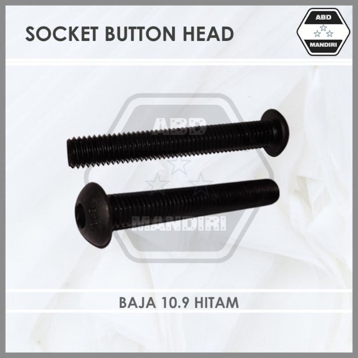 ปุ่มสลักเกลียวเหล็กสีดํา 10.9 L M6 X 30 (หัวปุ่มซ็อกเก็ต) M6x30 / 6x30 / ปุ่มสีดํา 6 x 30