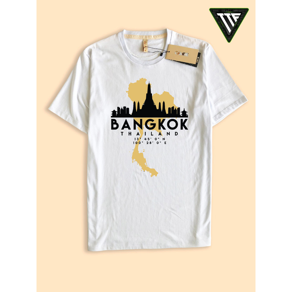 เสื้อยืด Bangkok Thailand Map skyline Travel Landmark
