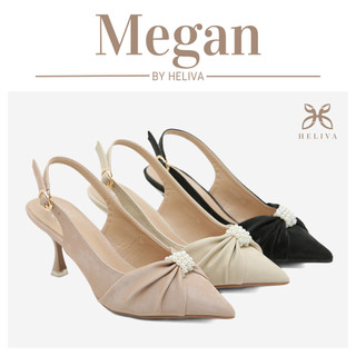 HELIVA MEGAN High Heels Wanita Sling Back Shimmer Aksen Mutiara Sol 7cm HV1997