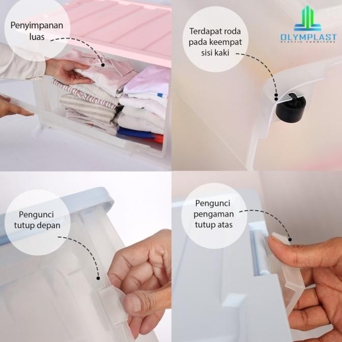 Olymplast OBC PURE ใสกล่องคอนเทนเนอร์ 62 ลิตร Non-Box