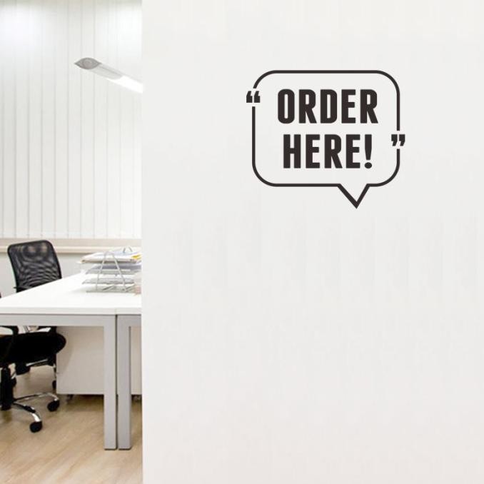 สติ๊กเกอร์ตัดใหม่ล่าสุด ORDER PICKUP HERE GLASS WALL CAFE RESTO STICKER