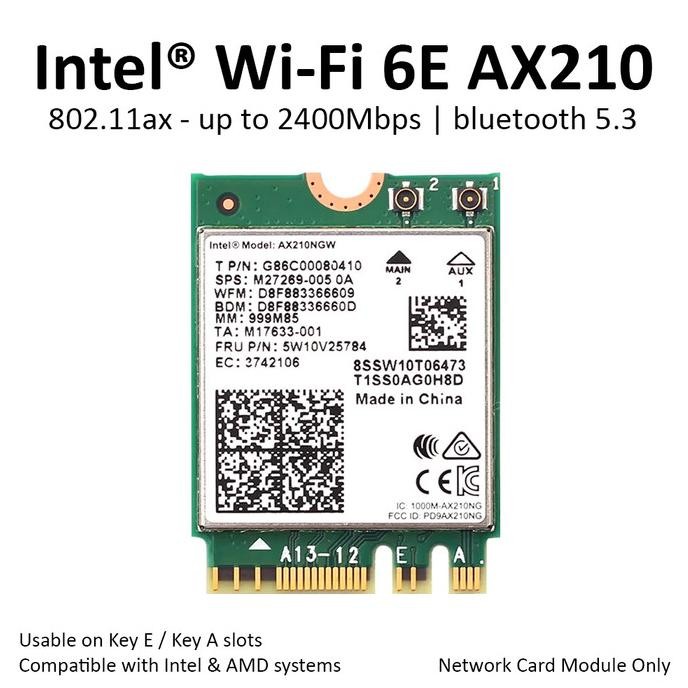 Intel WiFi 6E AX210 การ์ดไร้สายบลูทูธ 5 AX M.2 NGFF AX210NGW