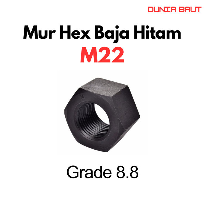 น็อตเหล็ก M22 / น็อตหกเหลี่ยม M22 / น็อตหกเหลี่ยม M22 / M22 / หกเหลี่ยม M22 เกรด 8.8 88