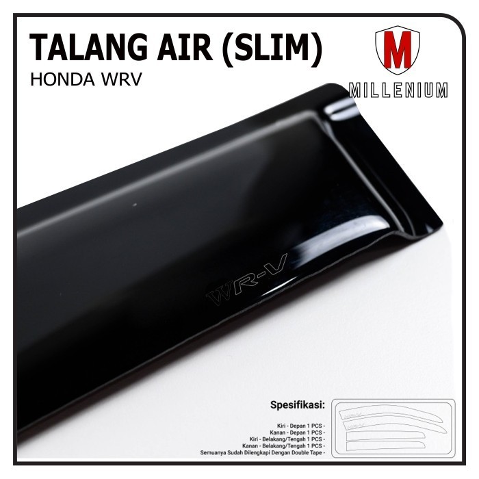 การ์ดน้ําประตูรถ HONDA WRV / WRV รุ่น SLIM สีดํา