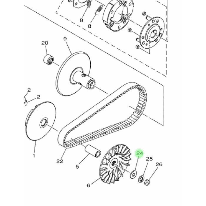 แหวนเครื่องซักผ้า House Roller Cvt Aerox 155 Old Lexi Original Ygp 90201-163G6 หายาก