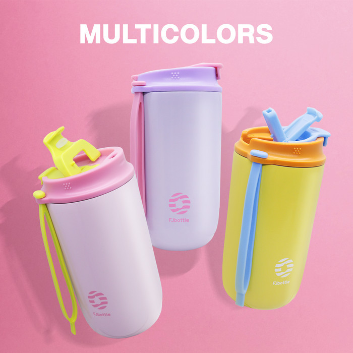 ล่าสุด Fjbottle - Fjbottle - ขวดน้ําดื่มแก้วฉนวนคู่ 450 มล. พร้อมฝาปิด 2In1 Sus 304 พร้อม