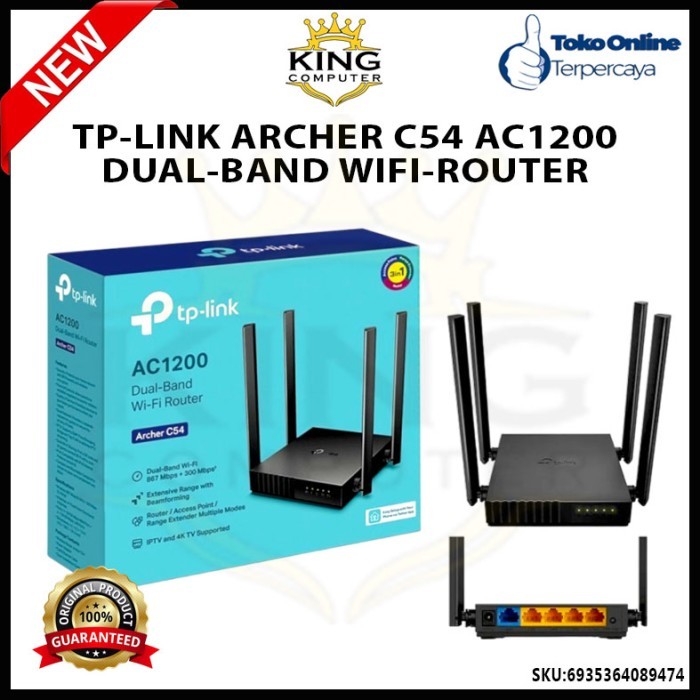 TPLINK Tp-Link Archer C54 AC1200 เราเตอร์ Wi-Fi ดูอัลแบนด์ Archer C54