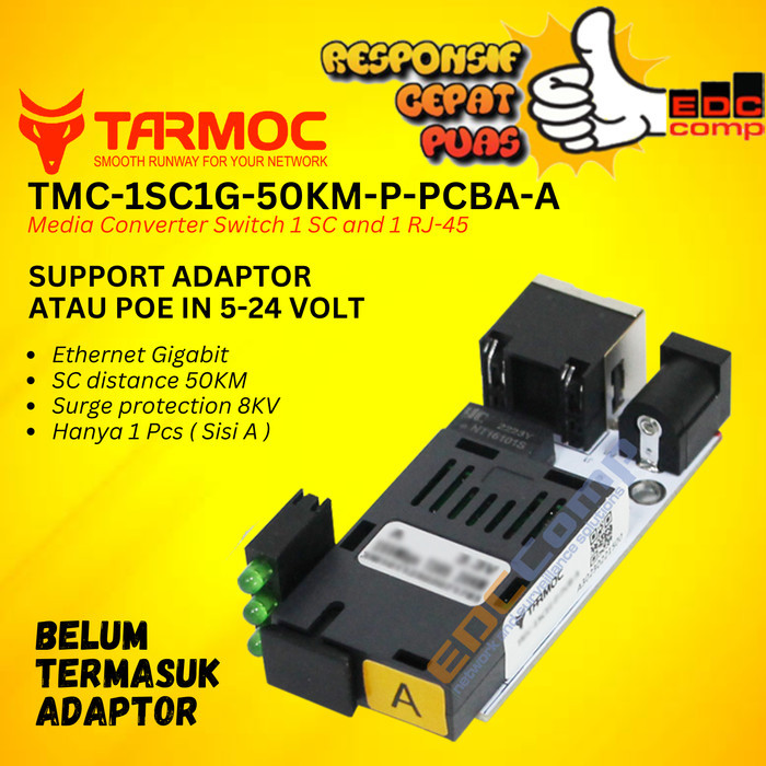 Tarmoc TMC-1SC1G-50KM-P-PCB 1 FO 1 LAN Gigabit POE IN 5-24V HTB GS03
