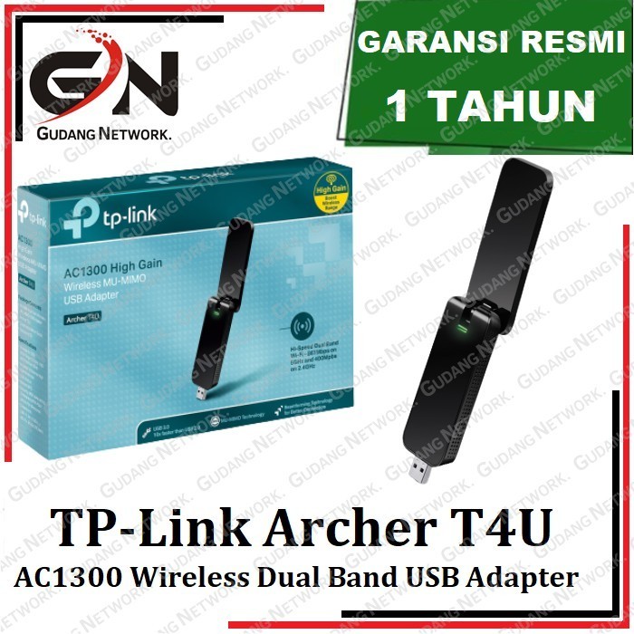 TP-LINK AC1300 อะแดปเตอร์ USB Dual Band ไร้สาย Archer T4U
