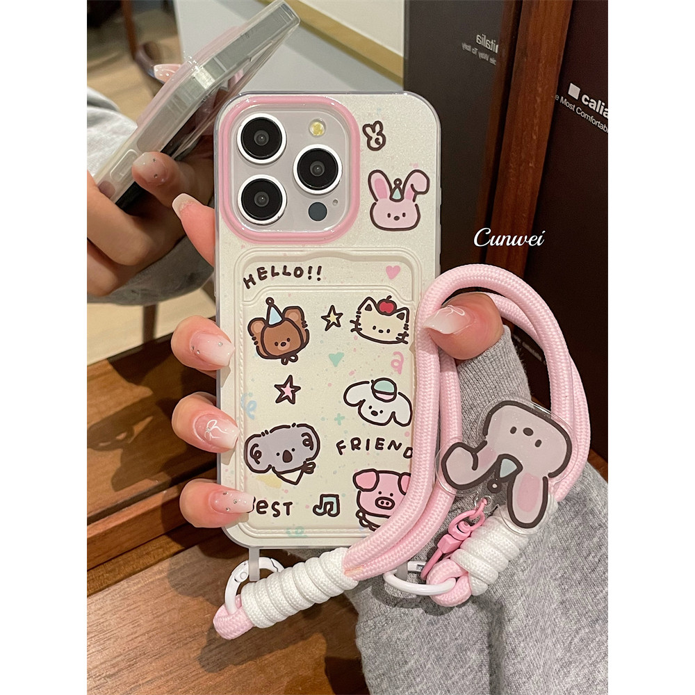 ความงามน่ารักผู้ถือบัตรTerbarucase Hp Oppo A3X A60 A16 Reno 11F 5G A74 A12 A76 A15S A5S A58 8T A5 20