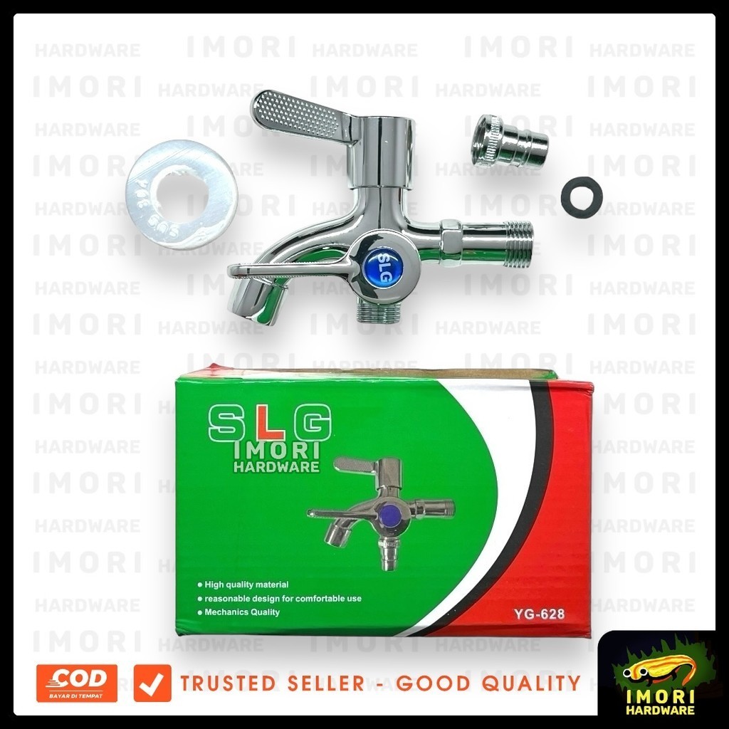 SLG ก๊อกน้ําติดผนังสแตนเลส 2 สาขา YG-628 1/2 นิ้ว Double Air toilet Shower ห้องน้ํา WC imr