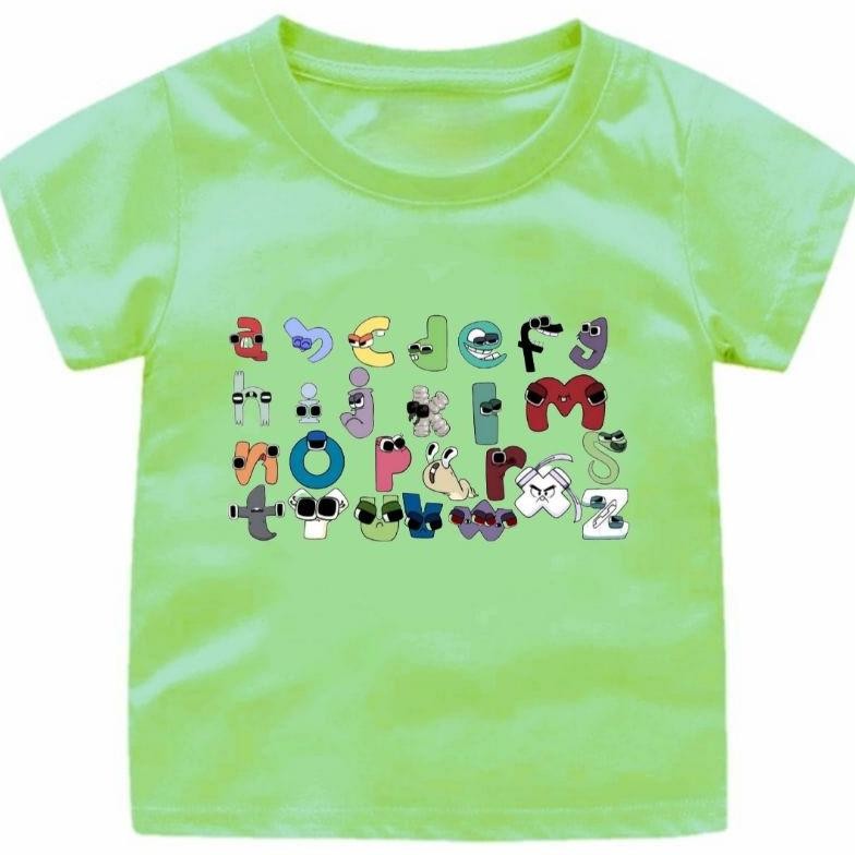 เสื้อยืด ALPHABET LORE Viral สําหรับเด็กผู้หญิงและเด็กผู้ชาย 1-12 ปี ALPHABET LORE PLAIN