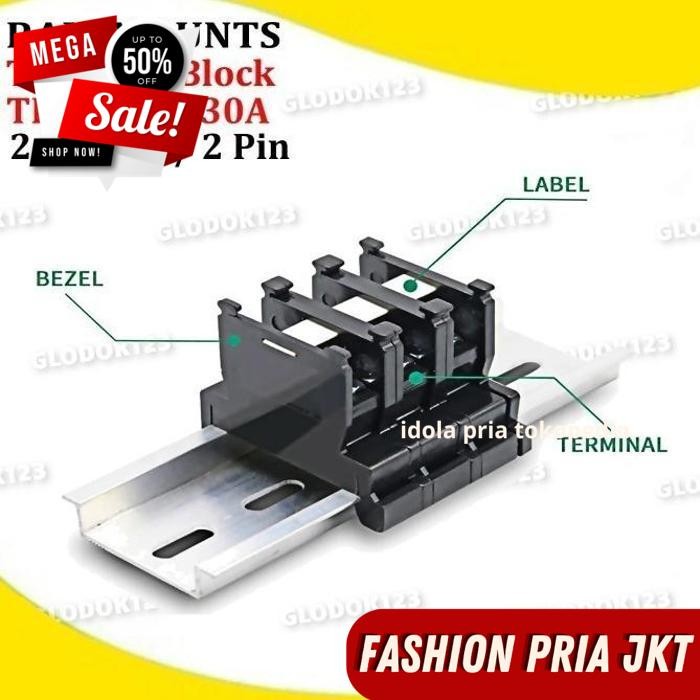 DIN RAIL TERMINAL BLOCK CABLE CONNECTOR BLOCK 2 PIN SCREWS 10A 30A โดยผลิตภัณฑ์ PRIA JKT CHOICE