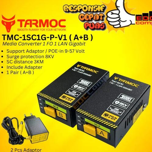 ใหม่ล่าสุด - Tarmoc TMC-1SC1G-P | 1 FO 1 LAN Gigabit POE IN 5-24V HTB GS-03 A+B