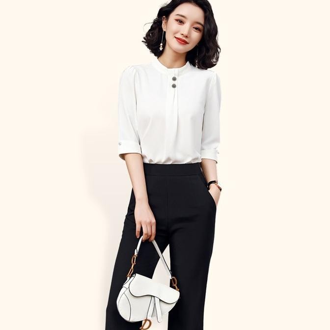 (ผู้เชี่ยวชาญ) เสื้อเชิ้ตแขนสั้นผู้หญิงสไตล์เกาหลีล่าสุด รุ่น - Jfashion Minji SS