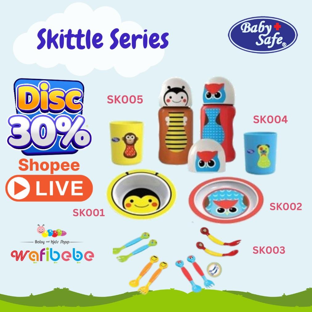Baby Safe Skittle ขวดดื่ม จานช้อน ชามแก้ว เด็กทารก AST