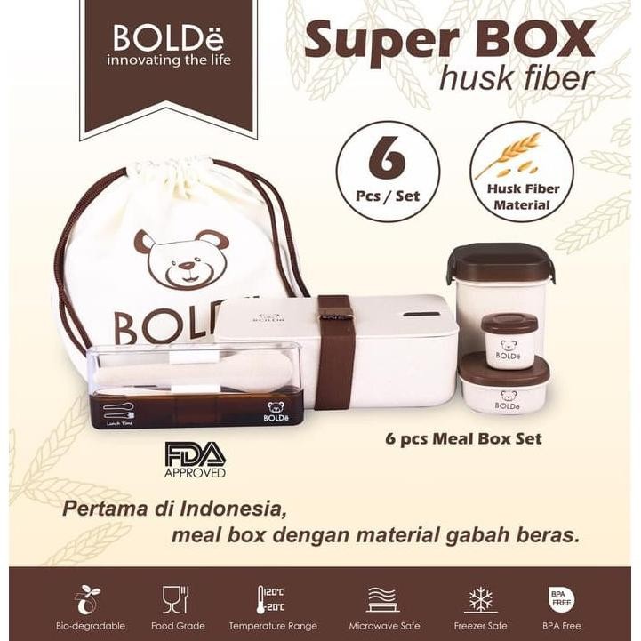 Bolde Super Box Husk Fiber Set - 6 ชิ้น Meal Box Ready