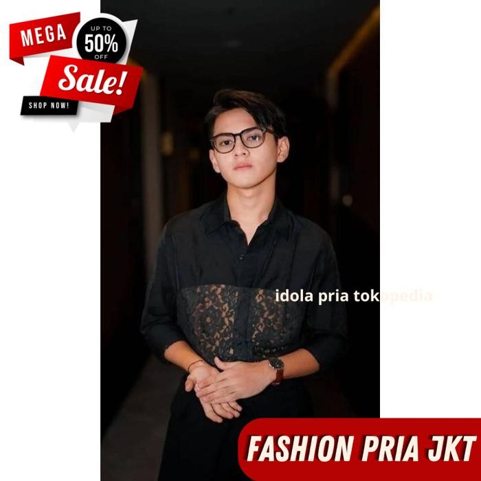 KEMEJA REY HALF BROCLATE LACE SHIRT / REY HALF BROCLATE LACE SHIRT คุณภาพสูง!!